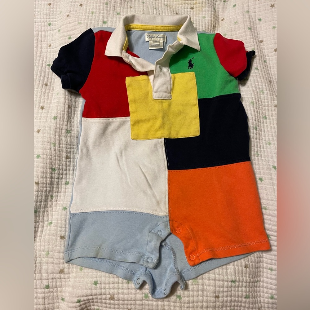 Ralph Lauren 18 m patchwork playsuit